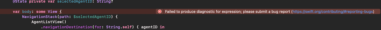 Swift diagnostics broken